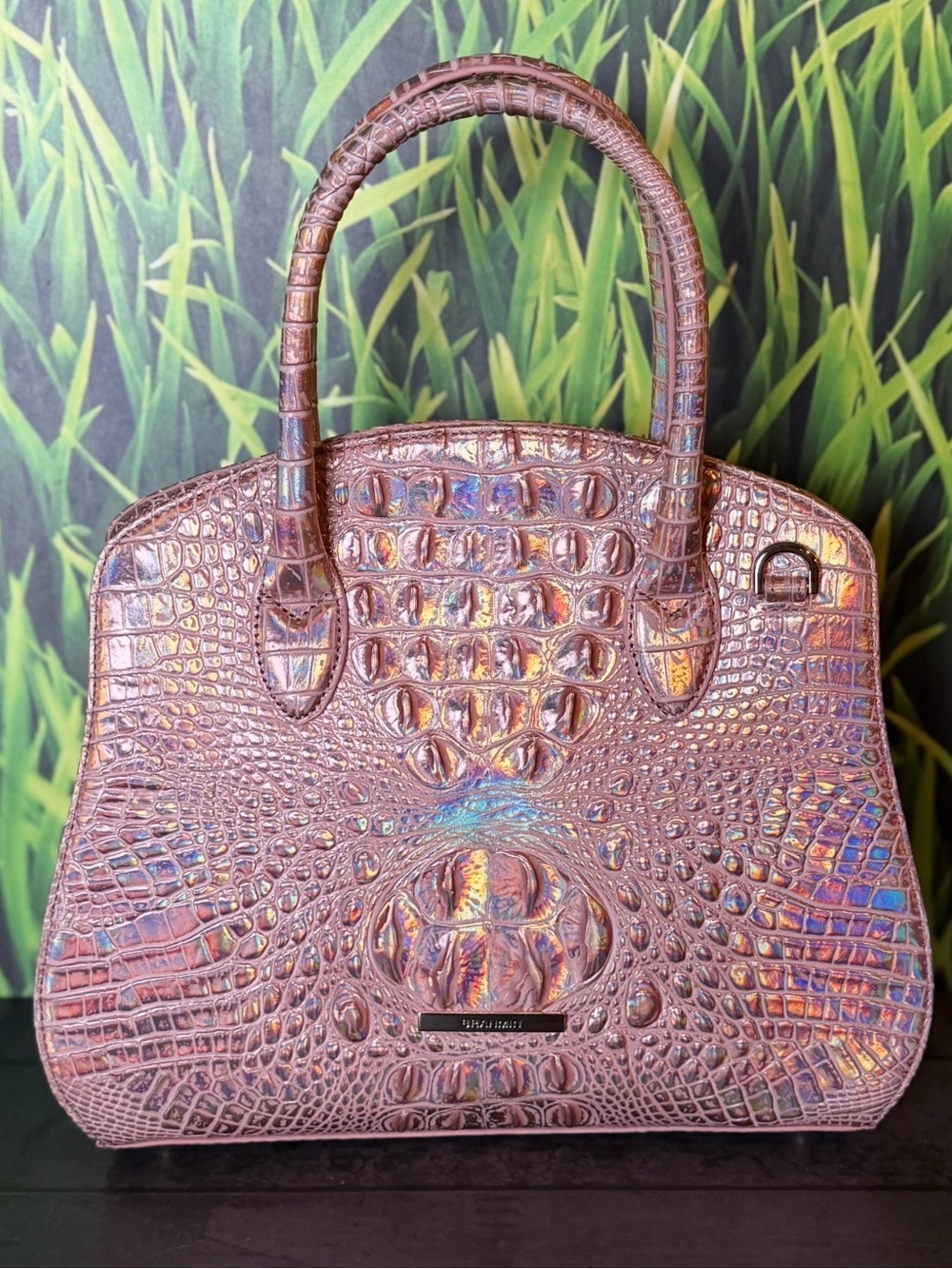 Brahmin Rosetta ROSE GOLD  Holographic shine NWT PRETTY EYE PLACEMENT